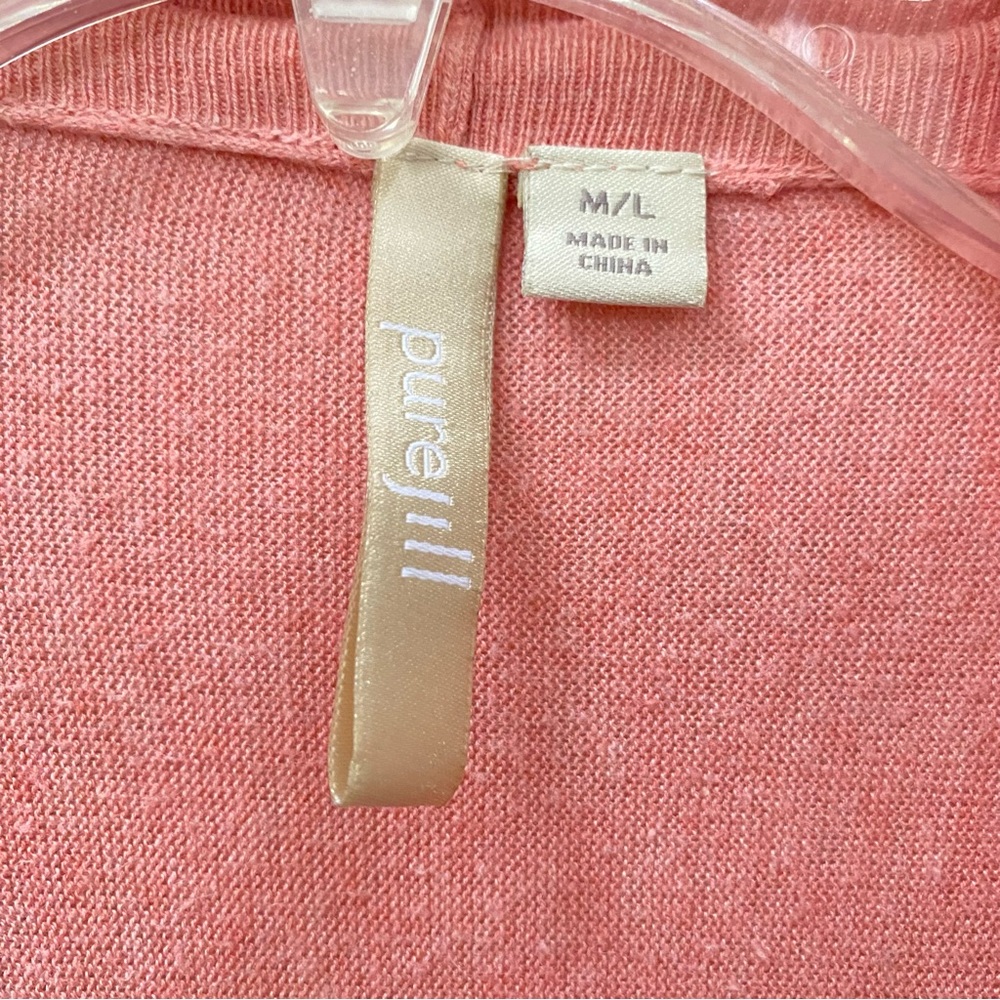 PureJill M/L Lightweight Long Cardigan Sweater Pink ¾ sleeve Pure Jill M L - Picture 3 of 7